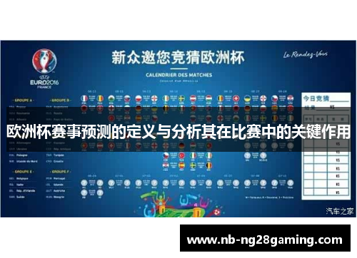 欧洲杯赛事预测的定义与分析其在比赛中的关键作用